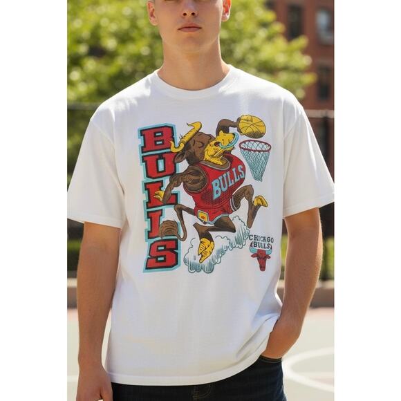 Vintage Top Line  Chicago Bulls Benny the Bull Dunking NBA T-Shirt Men's XL - Picture 1 of 6